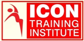 White & Red Color Logo of Icon Training Institute